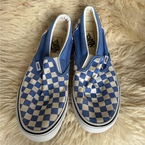 Vans Checkerboard Classic Slip-On shoes - Blue/White - Men’s Size 9.5
